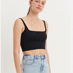 PacSun ruched black tank top